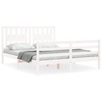 vidaXL Cadre de lit sans matelas blanc 160x200 cm bois massif