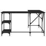 Bureau table poste de travail meuble d'ordinateur informatique étude 139 x 139 x 75 cm bois d'ingénierie noir 02_0023903