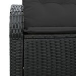 vidaXL Canapé de jardin 2 places avec rangement & coussins noirs en poly rotin