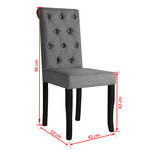 vidaXL Chaises à manger lot de 2 gris foncé tissu