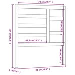vidaXL Tête de lit Noir 81x4x104 cm Bois massif de pin