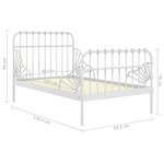 vidaXL Cadre de lit extensible sans matelas blanc métal 80x130/200 cm