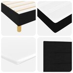 Lit à ressort avec matelas vidaXL Noir 90x200 cm en tissu