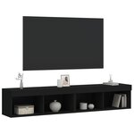 vidaXL Meubles TV avec lumières LED 2 Pièces noir 80x30x30 cm