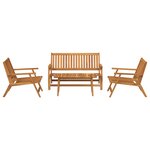 vidaXL Chaises de jardin avec table 4 Pièces en bois massif d'acacia