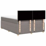 vidaXL Sommier à lattes de lit avec matelas Taupe 160x200 cm Tissu