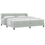Lit à ressort vidaXL avec matelas gris clair en velours 200x200 cm