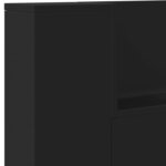vidaXL Armoire tête de lit avec LED noir 200x16 5x103 5 cm