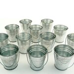 12 mini seaux en zinc 6 cm