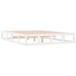 vidaXL Cadre de lit Blanc 135x190 cm Double Bois massif