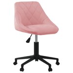 Vidaxl chaise pivotante de bureau rose velours
