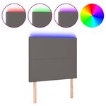 vidaXL Tête de lit à LED Gris 90x5x118/128 cm Similicuir