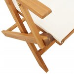 vidaXL Ensemble de bistro 3 Pièces blanc crème tissu et bois massif