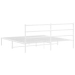 vidaXL Cadre de lit métal sans matelas et tête de lit blanc 200x200 cm