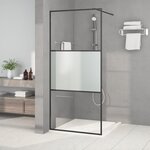 vidaXL Paroi de douche Noir 90x195 cm Verre ESG demi-dépoli