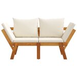vidaXL Banc de jardin avec coussins 2 en 1 bois d'acacia massif