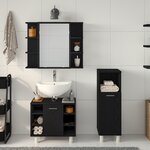 vidaXL Ensemble de meubles de salle de bain 3 pièces en bois d'ingénierie noir chêne