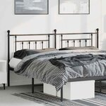 vidaXL Tête de lit métal noir 180 cm