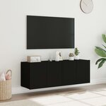 vidaXL Meubles TV muraux avec lumières LED 2 Pièces noir 60x35x41 cm