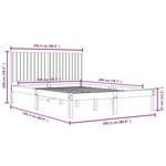 vidaXL Cadre de lit Bois de pin massif 200x200 cm