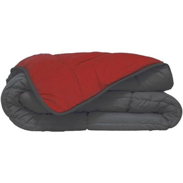 Couette légère Microfibre 240 x 260 cm Gris & Rouge