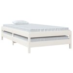 vidaXL Lit empilable sans matelas blanc 90x200 cm bois de pin massif