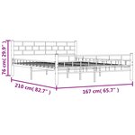 vidaXL Cadre de lit et tête de lit sans matelas blanc 160x200 cm métal