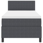 vidaXL Lit Box Spring avec Matelas & LED Gris Foncé 100x200 cm Tissu en Côtelé