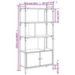 vidaXL Bibliothèque avec portes chêne fumé 76 5x30x154 5 cm