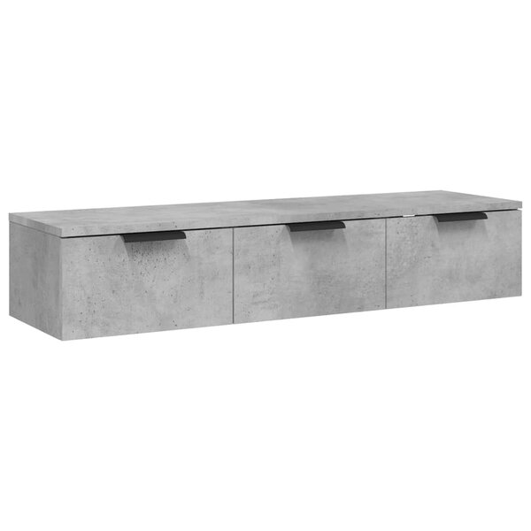 vidaXL Armoire murale Gris béton 102x30x20 cm Bois d'ingénierie