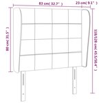 vidaXL Tête de lit avec oreilles Taupe 83x23x118/128 cm Tissu