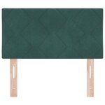 vidaXL Tête de lit LED Vert Foncé Ensemble de 2 Vert Foncé Tissu