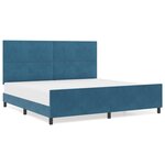 Cadre de lit vidaXL Bleu foncé 200x200 cm Velours
