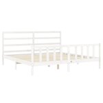 vidaXL Cadre de lit avec tête de lit blanc 200x200 cm bois massif