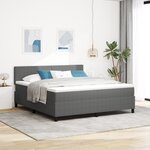 vidaXL Lit à Sommier avec Matelas & Lumière LED Gris Clair Super King en Tissu en Velours Côtelé