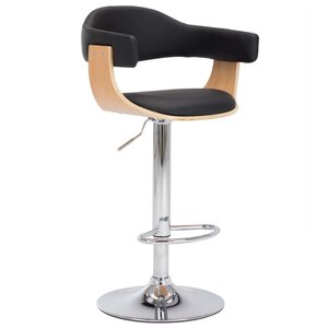vidaXL Tabourets de bar lot de 2 noir bois courbé et similicuir