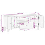 vidaXL Meuble TV noir 105x33x46 cm bois massif de manguier
