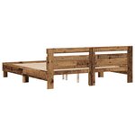 vidaXL Cadre de lit en pin Bois ancien Bois de pin massif 180 x 200 cm