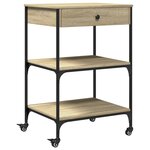 vidaXL Chariot de cuisine chêne sonoma 60x48x89 5 cm bois d'ingénierie