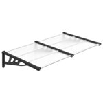 vidaXL Auvent de porte Noir et transparent 152 5x90 cm Polycarbonate