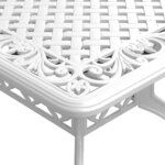 vidaXL Table de jardin blanc 150x90x72 cm aluminium coulé