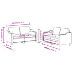 vidaXL Ensemble de canapés 2 Pièces avec coussins taupe tissu