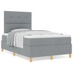 vidaXL Lit à ressorts avec matelas gris clair petit lit double en tissu