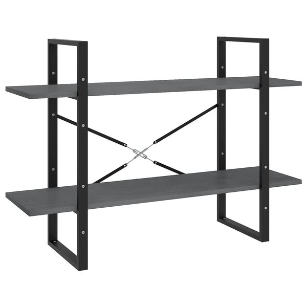 vidaXL Bibliothèque à 2 niveaux Gris 100x30x70 cm Bois de pin massif