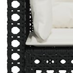 vidaXL Canapé de jardin avec coussins 3 places noir résine tressée