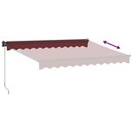 vidaXL Auvent manuel rétractable bordeaux 300x250 cm