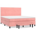 vidaXL Sommier à lattes de lit avec matelas Rose 180x200 cm Velours