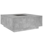 vidaXL Table basse avec LED infini gris béton 100x100x40 cm