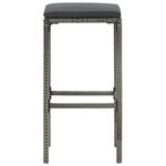 vidaXL Tabourets de bar avec coussins lot de 6 gris résine tressée