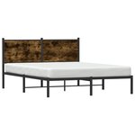 vidaXL Cadre de lit en métal sans matelas chêne fumé 150x200 cm